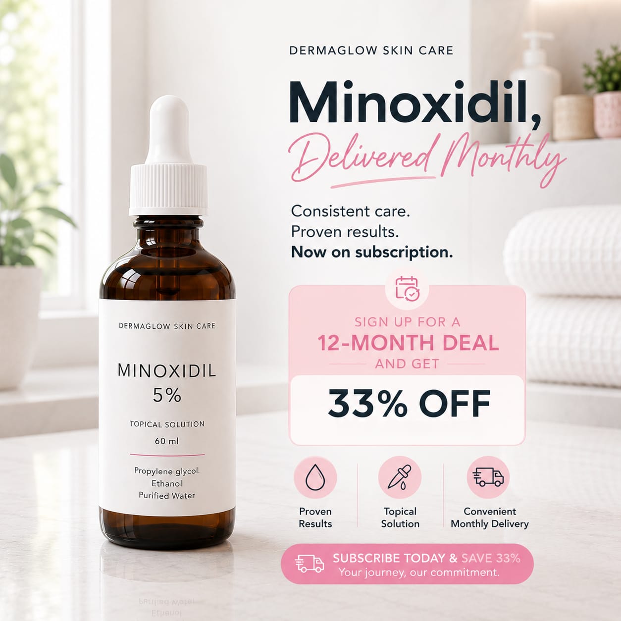 Minoxidil month subscription plan Hair Regrowth Plan 5% protocol
