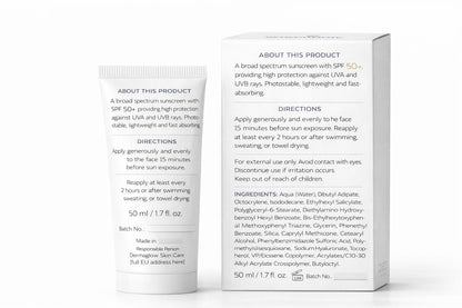 Dermaglow skincare SPF 50+